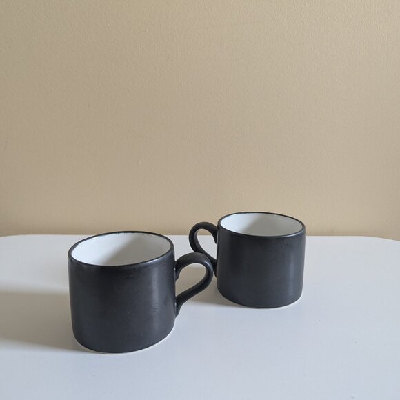 1980s SCRAFFITO BY HABITAT MATTE BLACK VINTAGE MUG SET - Picture 3 of 4